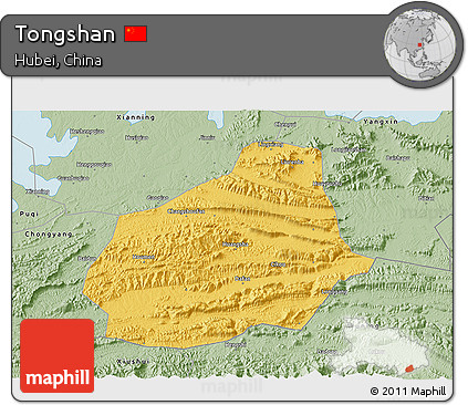 Savanna Style 3D Map of Tongshan
