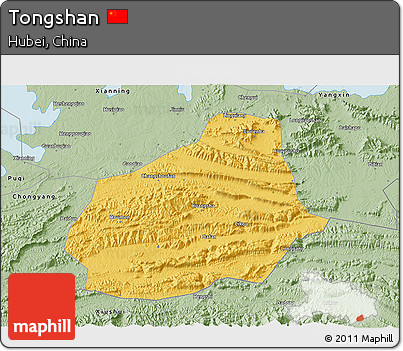 Savanna Style 3D Map of Tongshan