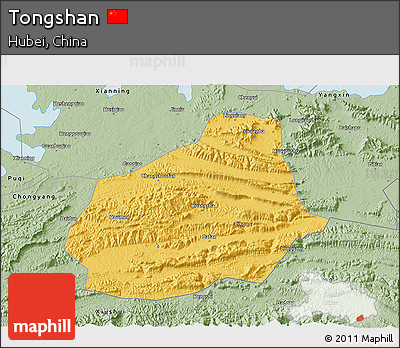 Savanna Style 3D Map of Tongshan