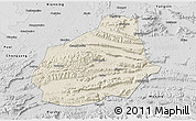 Shaded Relief 3D Map of Tongshan, desaturated
