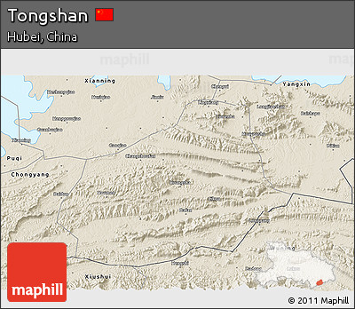 Shaded Relief 3D Map of Tongshan