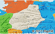 Shaded Relief 3D Map of Tongshan, political outside