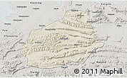 Shaded Relief 3D Map of Tongshan, semi-desaturated