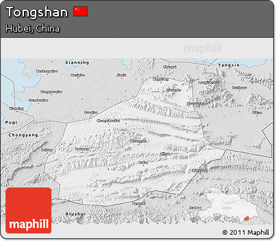 Silver Style 3D Map of Tongshan