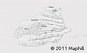Silver Style 3D Map of Tongshan, single color outside