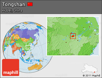 Political Location Map of Tongshan