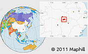 Political Location Map of Tongshan, highlighted country