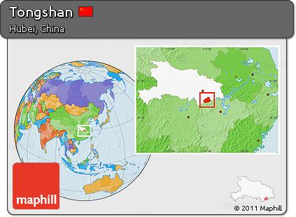 Political Location Map of Tongshan, highlighted parent region
