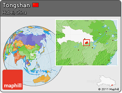 Political Location Map of Tongshan, highlighted parent region