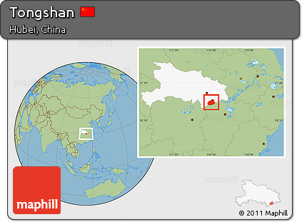 Savanna Style Location Map of Tongshan, highlighted parent region