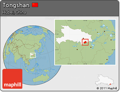 Savanna Style Location Map of Tongshan, highlighted parent region