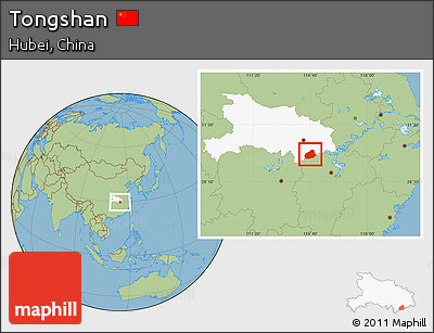 Savanna Style Location Map of Tongshan, highlighted parent region