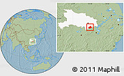 Savanna Style Location Map of Tongshan, highlighted parent region, hill shading