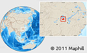 Shaded Relief Location Map of Tongshan