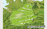 Physical Map of Tongshan, satellite outside