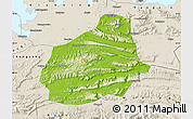Physical Map of Tongshan, shaded relief outside