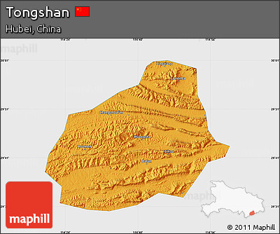 Political Map of Tongshan, single color outside