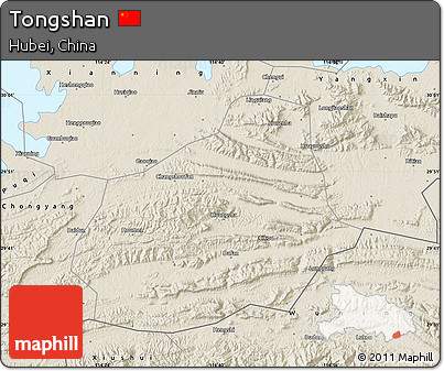 Shaded Relief Map of Tongshan