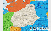 Shaded Relief Map of Tongshan, political outside