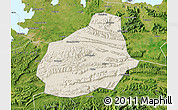 Shaded Relief Map of Tongshan, satellite outside
