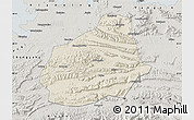 Shaded Relief Map of Tongshan, semi-desaturated