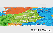 Physical Panoramic Map of Tongshan, political outside