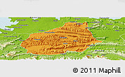 Political Panoramic Map of Tongshan, physical outside