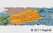Political Panoramic Map of Tongshan, semi-desaturated
