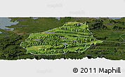 Satellite Panoramic Map of Tongshan, darken