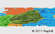Satellite Panoramic Map of Tongshan, political outside