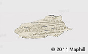 Shaded Relief Panoramic Map of Tongshan, cropped outside