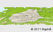 Shaded Relief Panoramic Map of Tongshan, physical outside