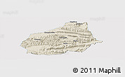 Shaded Relief Panoramic Map of Tongshan, single color outside