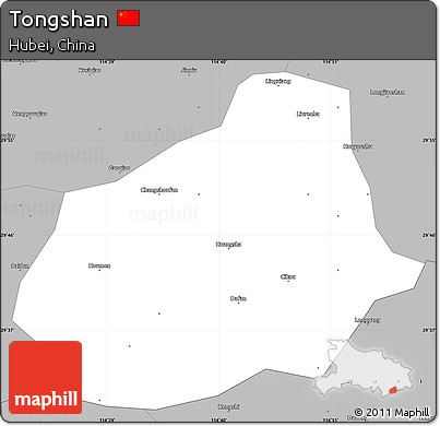 Gray Simple Map of Tongshan