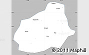 Gray Simple Map of Tongshan, single color outside