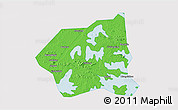 Political 3D Map of Wuchang, single color outside