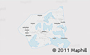 Silver Style 3D Map of Wuchang, single color outside