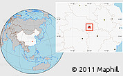 Gray Location Map of Wuchang, highlighted country