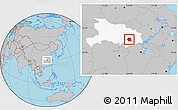 Gray Location Map of Wuchang, highlighted parent region