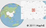 Savanna Style Location Map of Wuchang, highlighted country