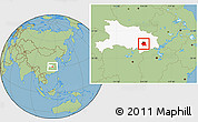 Savanna Style Location Map of Wuchang, highlighted parent region