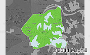 Political Map of Wuchang, darken, desaturated