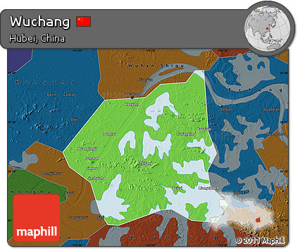 Political Map of Wuchang, darken