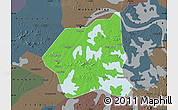 Political Map of Wuchang, darken, semi-desaturated