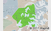 Political Map of Wuchang, lighten, semi-desaturated