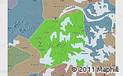 Political Map of Wuchang, semi-desaturated