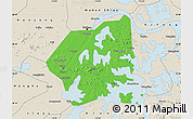 Political Map of Wuchang, shaded relief outside