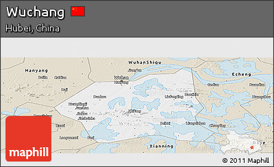 Classic Style Panoramic Map of Wuchang