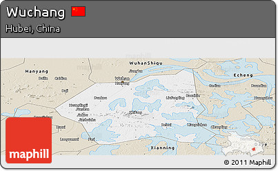 Classic Style Panoramic Map of Wuchang