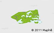 Physical Panoramic Map of Wuchang, single color outside